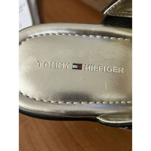 Tommy Hilfiger Wedge Marisol Sandals Womens Slip On Black Shoes Size 8 - Picture 3 of 5